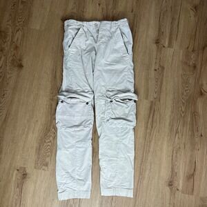 Free People Cream Beige Hard Crushin Plush Cargo Pants Womens Size 4‎ Casual